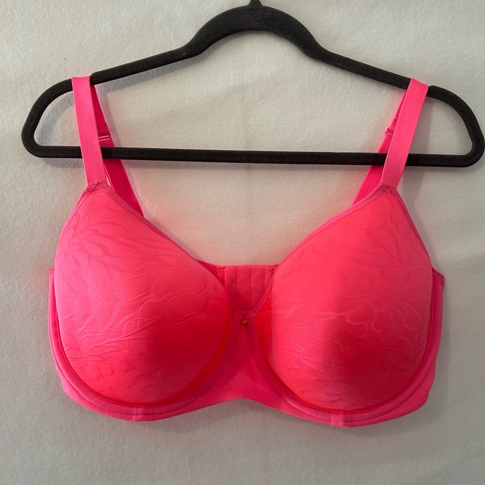Cacique‎ Lightly Lined Balconette Bra Hot Pink Zebra Print Full Coverage 38G